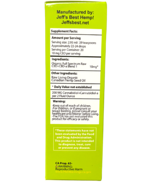 RAW LIVING CBD 10 MG -2 OZ BOTTLE